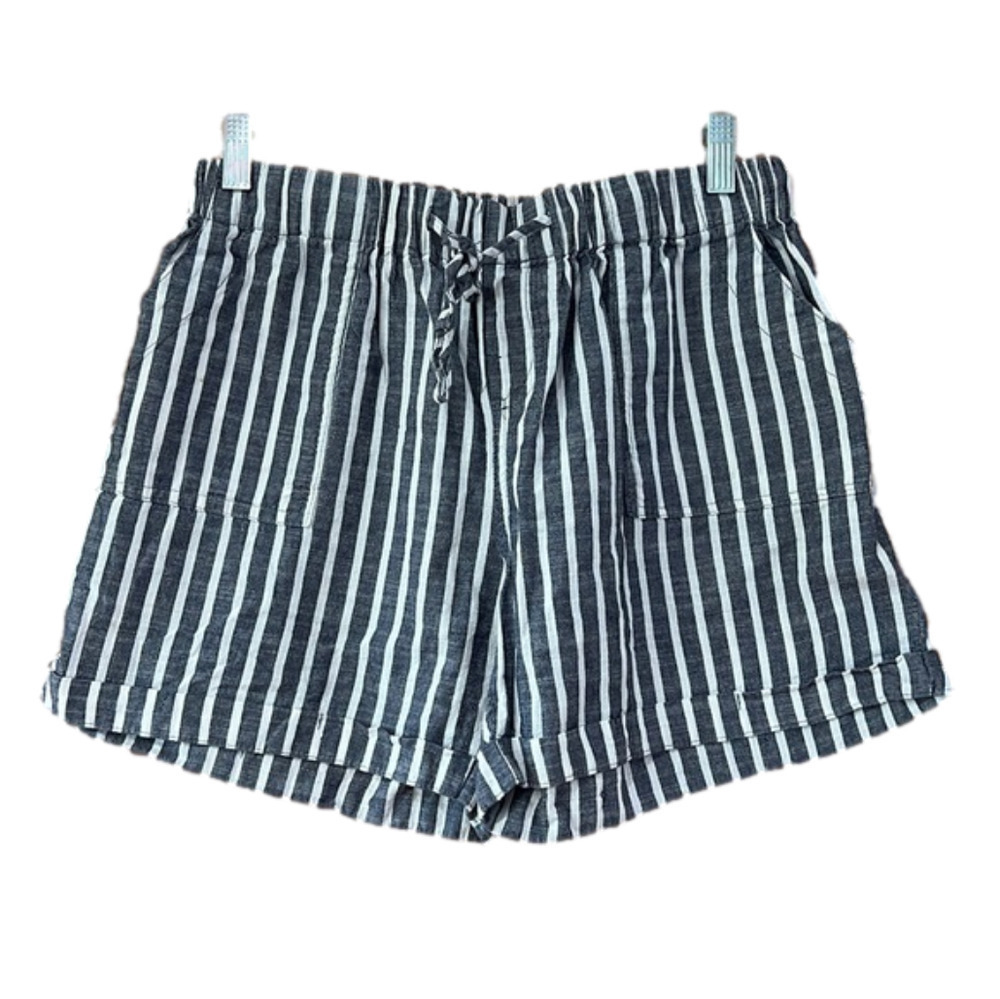 Just Living Blue and White Striped Shorts Large